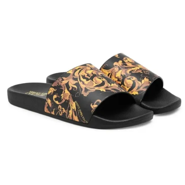 Dép Nam Versace Jeans Couture 79YA3SQ4 ZS365 G89 Màu Đen - Vàng Size 39