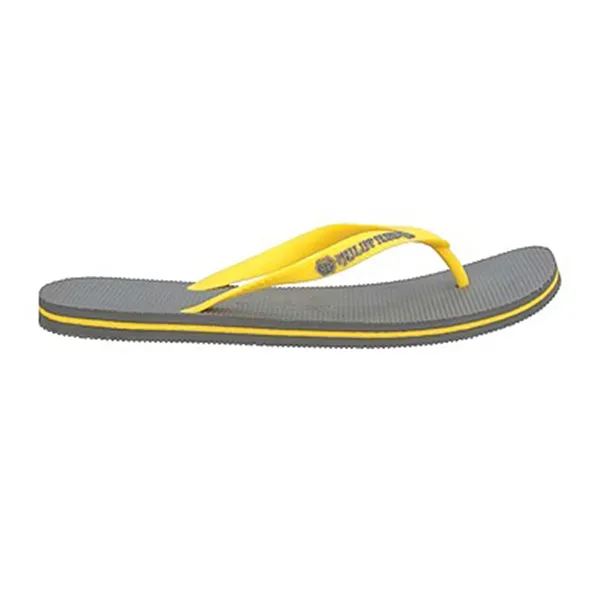 Dép Xỏ Ngón Philipp Plein Flip Flops Màu Xám/Vàng Size 40