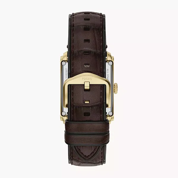 Đồng Hồ Fossil Carraway Automatic Brown Croco Leather Watch ME3271 Màu Vàng Nâu