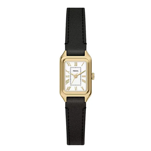 Đồng Hồ Nữ Fossil Raquel Mini Three-Hand Black Leather Watch ES5470 Màu Đen - Vàng