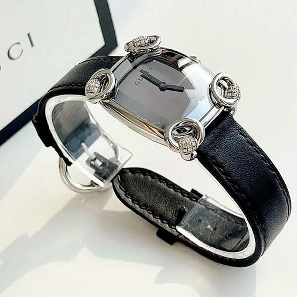 Đồng Hồ Nữ Gucci Horsebit Cocktail Diamond Quartz Màu Bạc - Đen