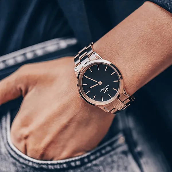 Đồng Hồ Nam Daniel Wellington Iconic Link Black Rose Gold DW00100344 Màu Vàng Hồng