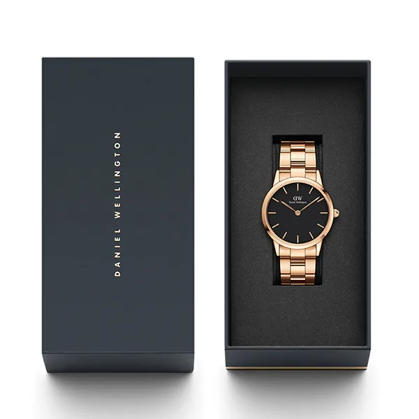 Đồng Hồ Nam Daniel Wellington Iconic Link Black Rose Gold DW00100344 Màu Vàng Hồng
