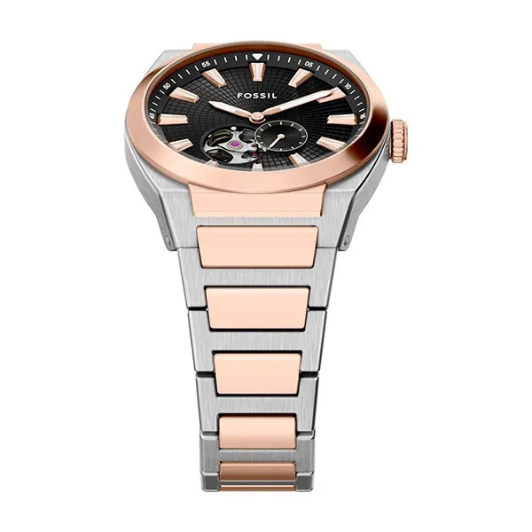Đồng Hồ Nam Fossil Everett Automatic 42mm ME3277 Màu Đen/ Vàng Hồng