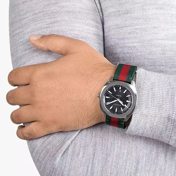 Đồng Hồ Nam Gucci GG2570 Watch 40mm Màu Xanh Bạc