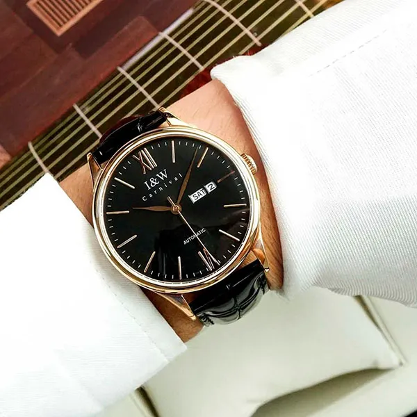 Đồng Hồ Nam I&W Carnival Automatic 529G-D3 Màu Đen - Vàng