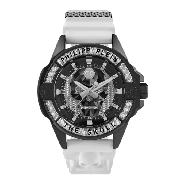 Đồng Hồ Nam Philipp Plein The Kull Carbon Fiber 44mm Màu Đen Trắng