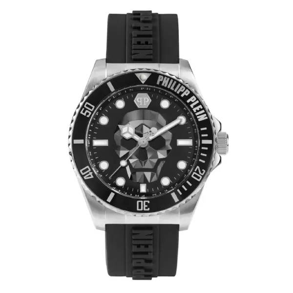 Đồng Hồ Nam Philipp Plein The Skull Quartz Black Dial Watch PWOAA0122 Màu Đen