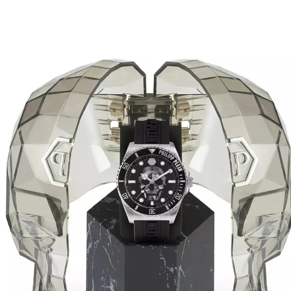 Đồng Hồ Nam Philipp Plein The Skull Quartz Black Dial Watch PWOAA0122 Màu Đen
