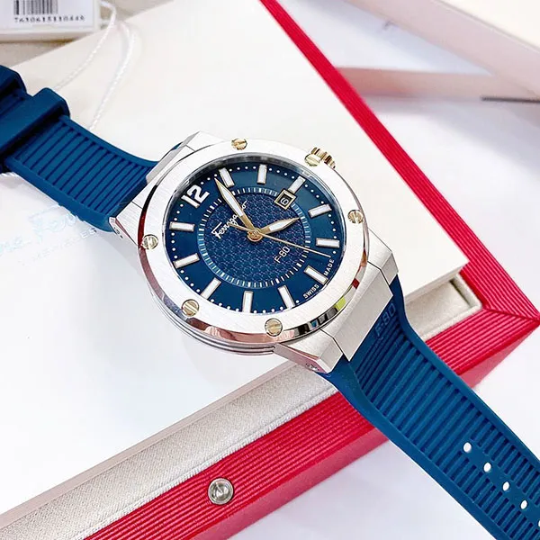 Đồng Hồ Nam Salvatore Ferragamo F-80 Quartz SFHY01122 44mm Màu Xanh Bạc