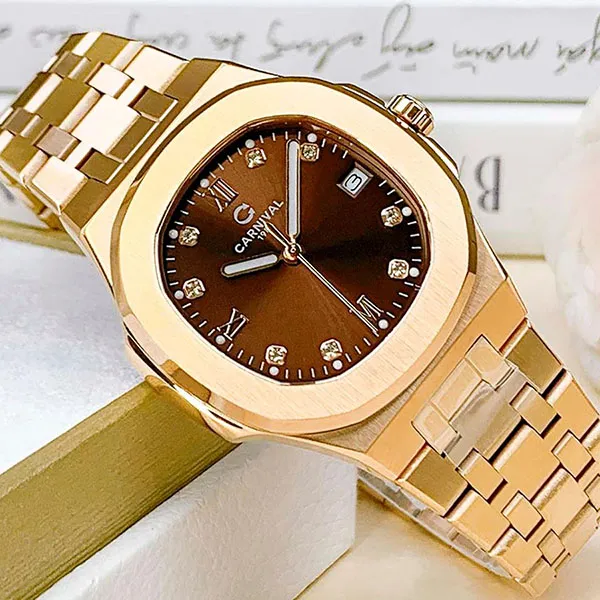 Đồng Hồ Nữ Carnival 8160L-VH-N2 Màu Vàng Nâu