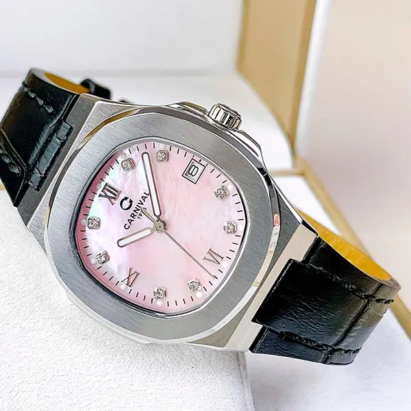 Đồng Hồ Nữ Carnival 8160L-VT-DD-HK Màu Đen - Bạc