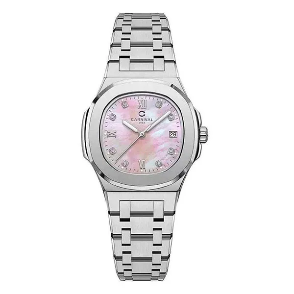 Đồng Hồ Nữ Carnival 8160L-VT-HK Màu Hồng Bạc