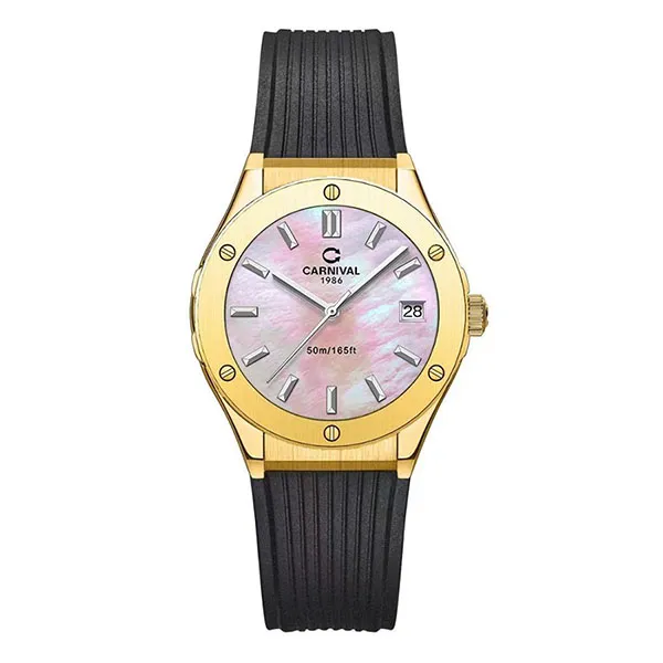 Đồng Hồ Nữ Carnival 8168L-VV-DCS-HK Màu Vàng Đen