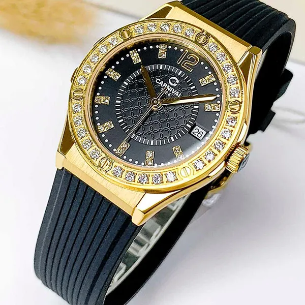 Đồng Hồ Nữ Carnival 8173L2-VV-DCS-D Màu Vàng Đen