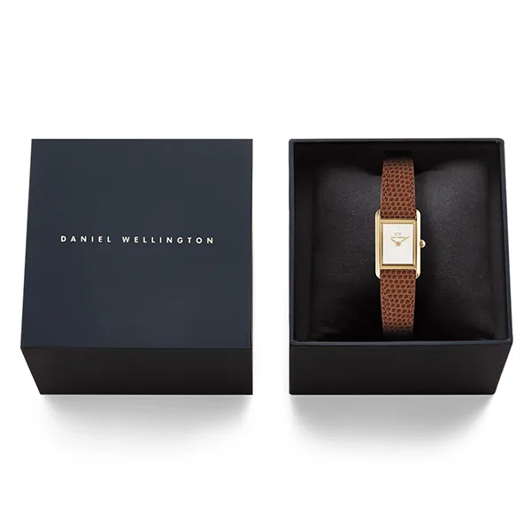 Đồng Hồ Nữ Daniel Wellington Bound Mini Light Brown Lizard Gold DW00100905 Màu Nâu