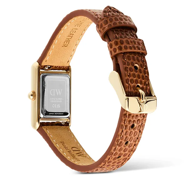 Đồng Hồ Nữ Daniel Wellington Bound Mini Light Brown Lizard Gold DW00100905 Màu Nâu