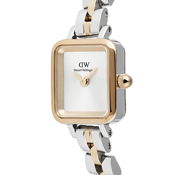 Đồng Hồ Nữ Daniel Wellington Quadro Mini Arch 3-Link Two Tone DW00100926 Màu Bạc Phối Vàng Hồng
