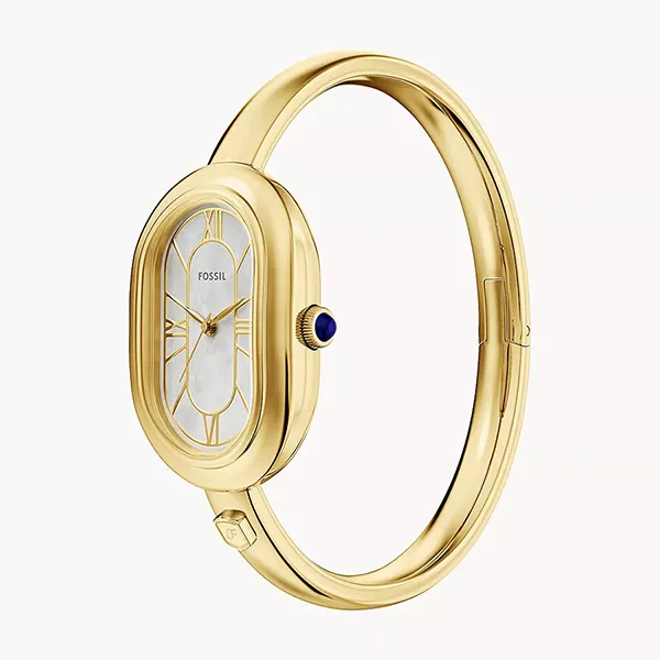 Đồng Hồ Nữ Fossil Sloan Three Hand Gold Tone Stainless Steel Watch Bangle ES5444 Màu Vàng Gold