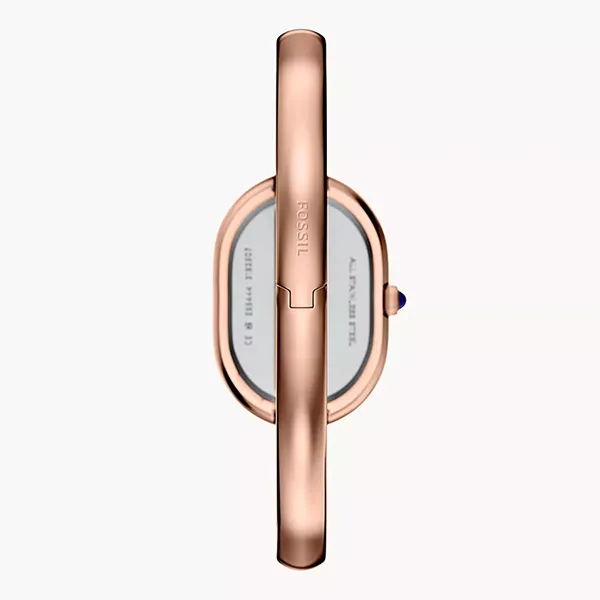 Đồng Hồ Nữ Fossil Sloan Three Hand Rose Gold Tone Stainless Steel Watch Bangle ES5472 Màu Vàng Hồng