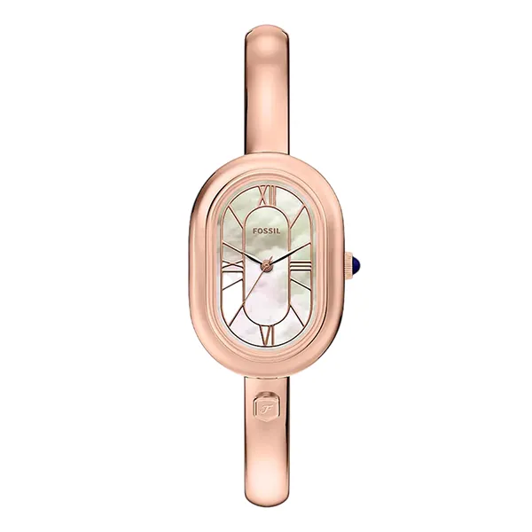 Đồng Hồ Nữ Fossil Sloan Three Hand Rose Gold Tone Stainless Steel Watch Bangle ES5472 Màu Vàng Hồng