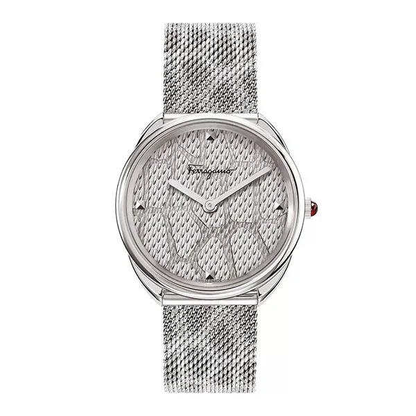 Đồng Hồ Nữ Salvatore Ferragamo Cuir Watch 34mm Màu Bạc