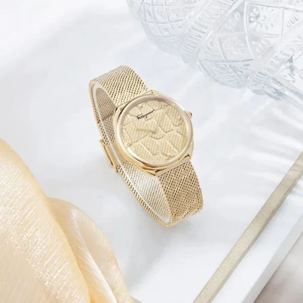 Đồng Hồ Nữ Salvatore Ferragamo Cuir Watch 34mm Màu Vàng
