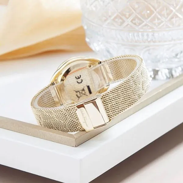 Đồng Hồ Nữ Salvatore Ferragamo Cuir Watch 34mm Màu Vàng