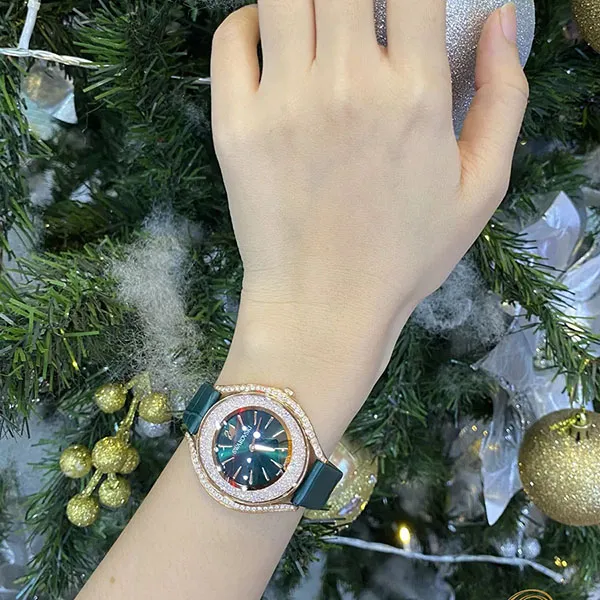 Đồng Hồ Nữ Swarovski Crystalline Aura Green Watch 35mm Màu Xanh Lá
