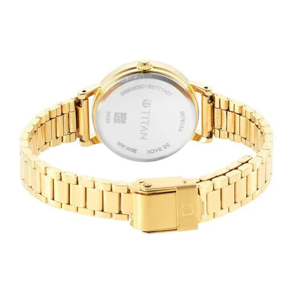 Đồng Hồ Nữ Titan Ladies' Karishma Titanium Stainless Steel Watch Green Dial 2678YM01 Màu Xanh - Vàng