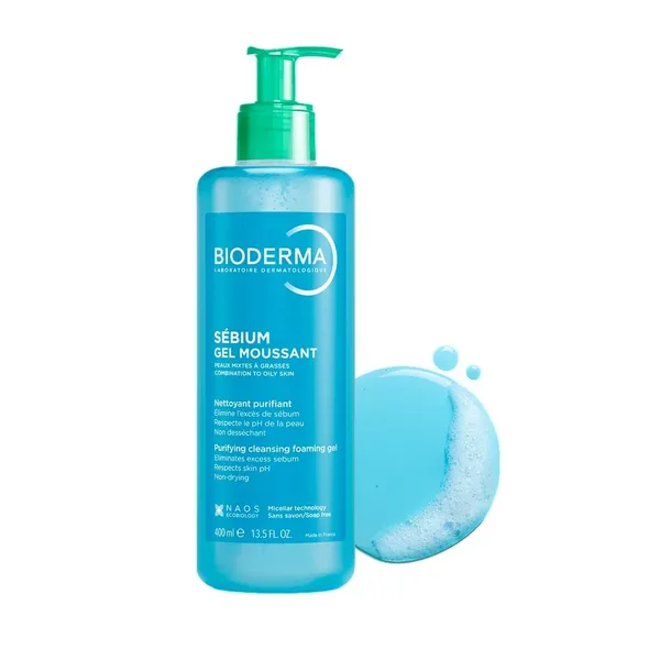 Gel Rửa Mặt Cho Da Hỗn Hợp Và Da Dầu Bioderma Sebium Gel Moussant 400ml