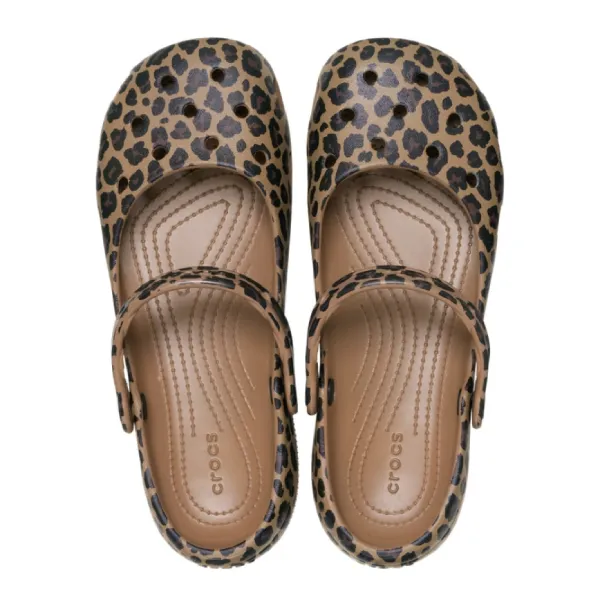 Giày Bệt Nữ Crocs Classic Animal Ballet 212478-2LD Màu Nâu Size 34-35