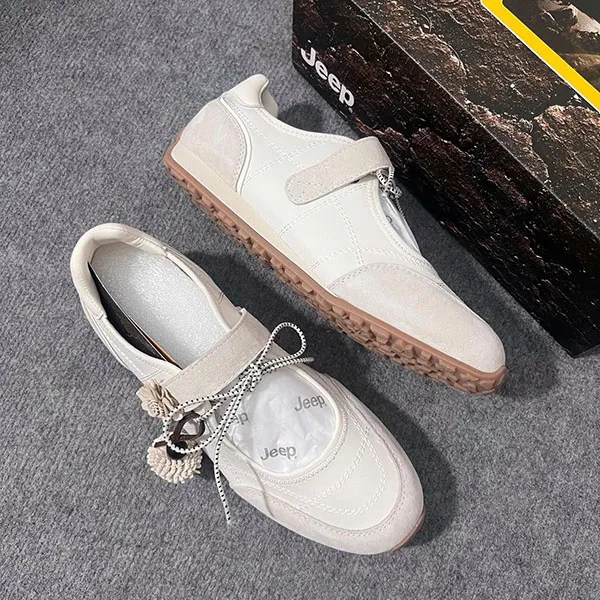 Giày Bệt Nữ Jeep Mary Jane Vintage Suede P661W13346 Màu Trắng Kem Size 36