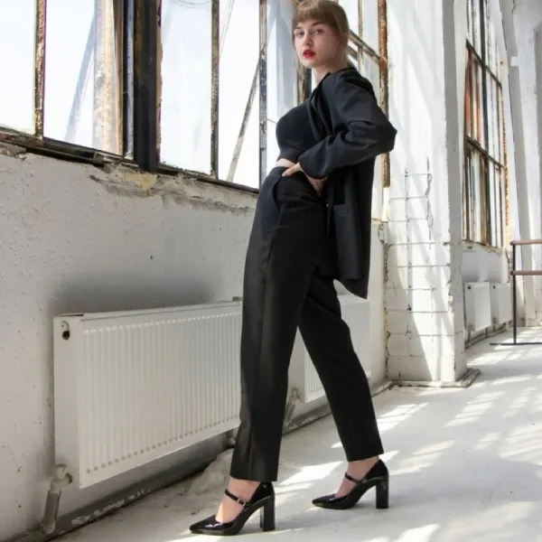 Giày Cao Gót Nữ Tommy Hilfiger Aveniz High Block Heel Mary Jane Pumps Black Màu Đen Size 37.5