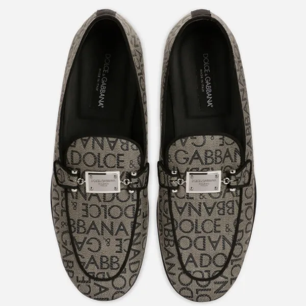 Giày Lười Nam Dolce & Gabbana D&G Jacquard Slippers 'Multicolor' A50516AJ69989875 Màu Be Size 41