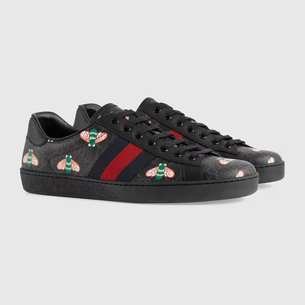 Giày Sneaker Nam Gucci Men’s Bee Print Ace ‎429445-UIE10-1095 Màu Đen Size 41