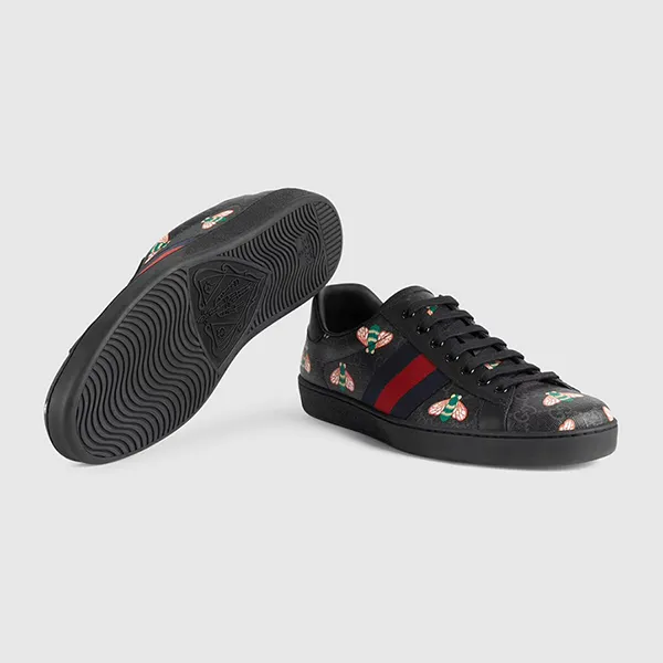 Giày Sneaker Nam Gucci Men’s Bee Print Ace ‎429445-UIE10-1095 Màu Đen Size 41