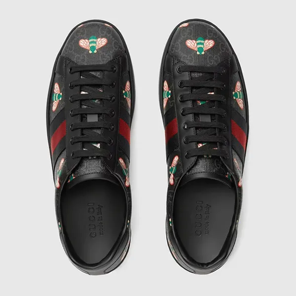 Giày Sneaker Nam Gucci Men’s Bee Print Ace ‎429445-UIE10-1095 Màu Đen Size 41