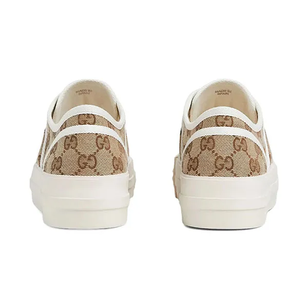 Giày Sneakers Gucci GG Monogram Lace-Up Màu Be Trắng Size 37
