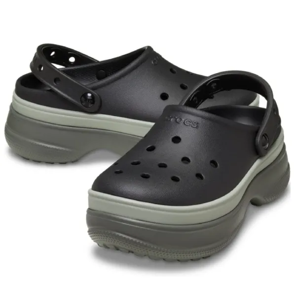 Giày Sục Crocs Clog Classic Stacked - Black 211355-001 Màu Đen Size 34-35