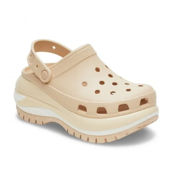 Giày Sục Crocs Mega Crush Clog 207988-2DS Màu Be Kem Size 37-38