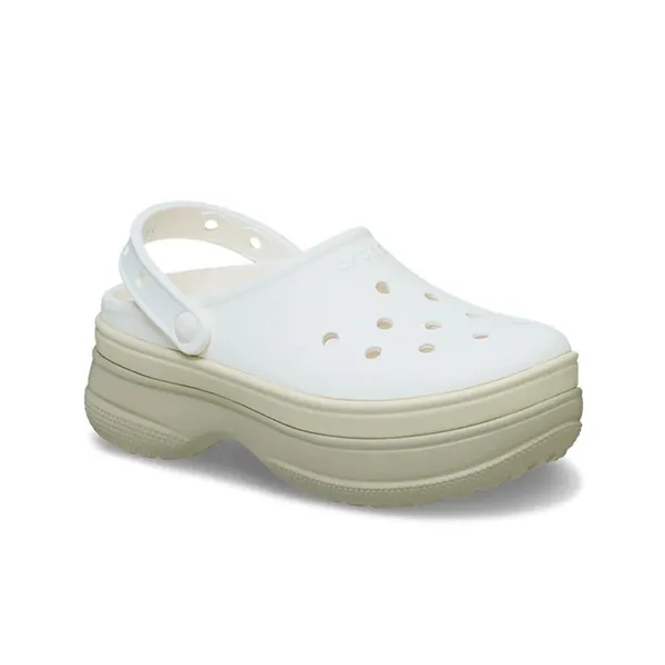 Giày Sục Unisex Crocs Classic Stacked - Chalk 211355-0WV Màu Phấn Khaki Size 34-35