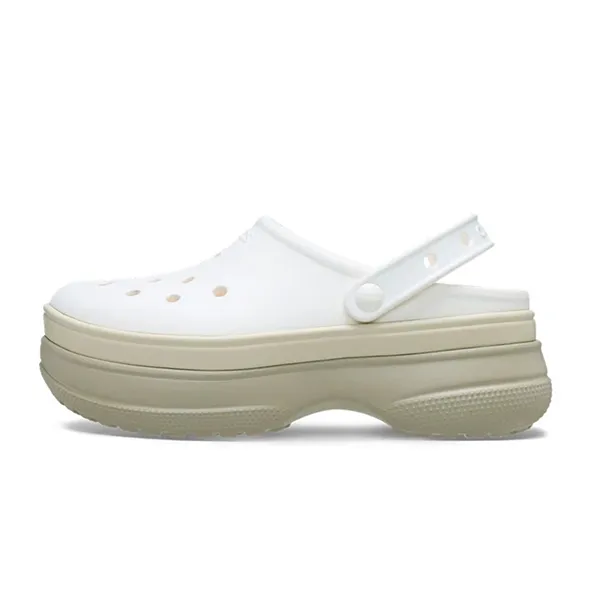 Giày Sục Unisex Crocs Classic Stacked - Chalk 211355-0WV Màu Phấn Khaki Size 34-35