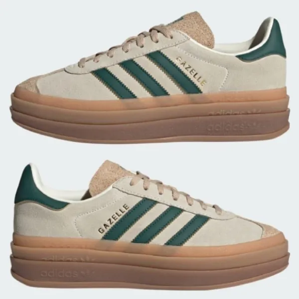 Giày Thể Thao Adidas Gazelle Bold Shoes ID7056 Màu Kem - Xanh Size 38