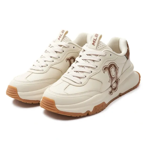 Giày Thể Thao MLB Korea Chunky Runner Classic Monogram Boston Red Sox Brown 3ASHCRM3N-43BRS Màu Trắng Size 230