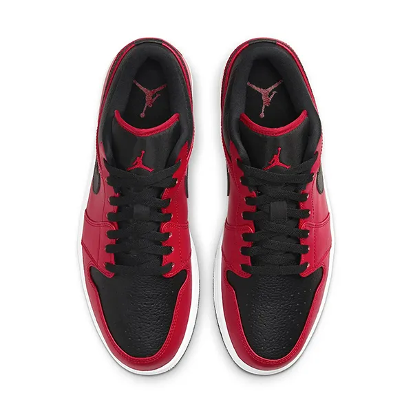 Giày Thể Thao Nike Air Jordan 1 Low Reverse Bred Pebbled Swoosh 553558-605 Màu Đỏ/Đen Size 39