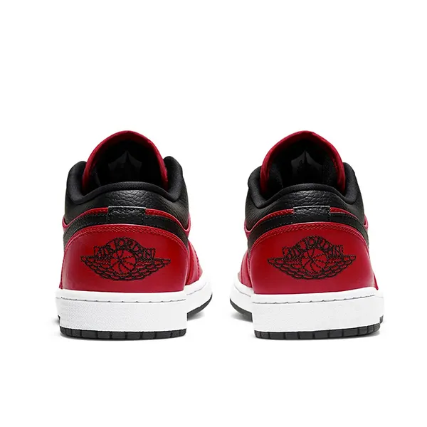Giày Thể Thao Nike Air Jordan 1 Low Reverse Bred Pebbled Swoosh 553558-605 Màu Đỏ/Đen Size 39