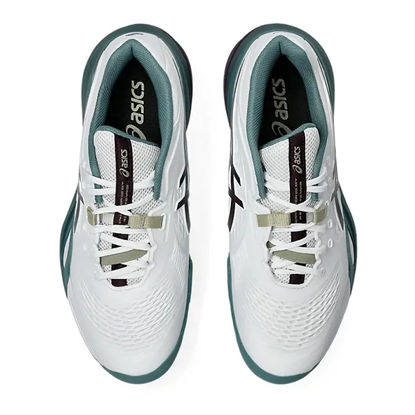 Giày Thể Thao Nam Tennis/Pickleball Asics Gel-Resolution X White/Dark Aubergine 1041A481.104 Màu Trắng/Xanh