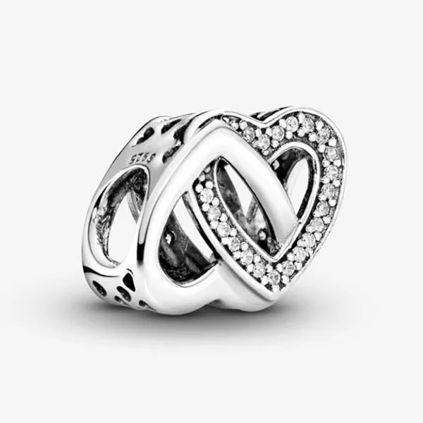 Hạt Vòng Charm Nữ Pandora 791880CZ Entwined Love Màu Bạc