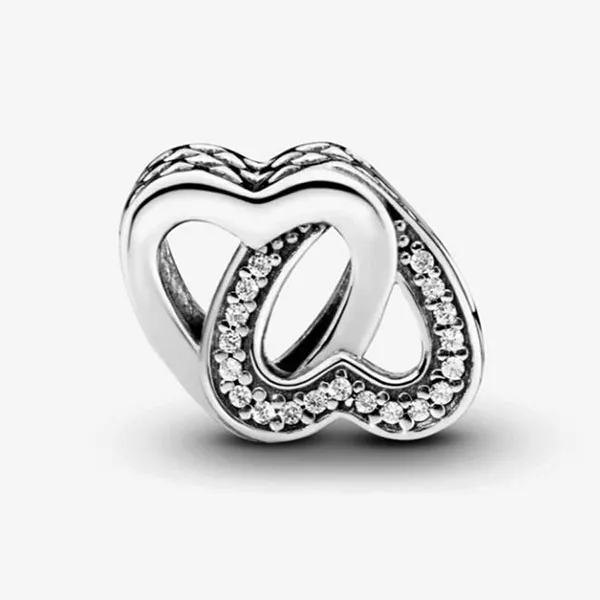 Hạt Vòng Charm Nữ Pandora 791880CZ Entwined Love Màu Bạc